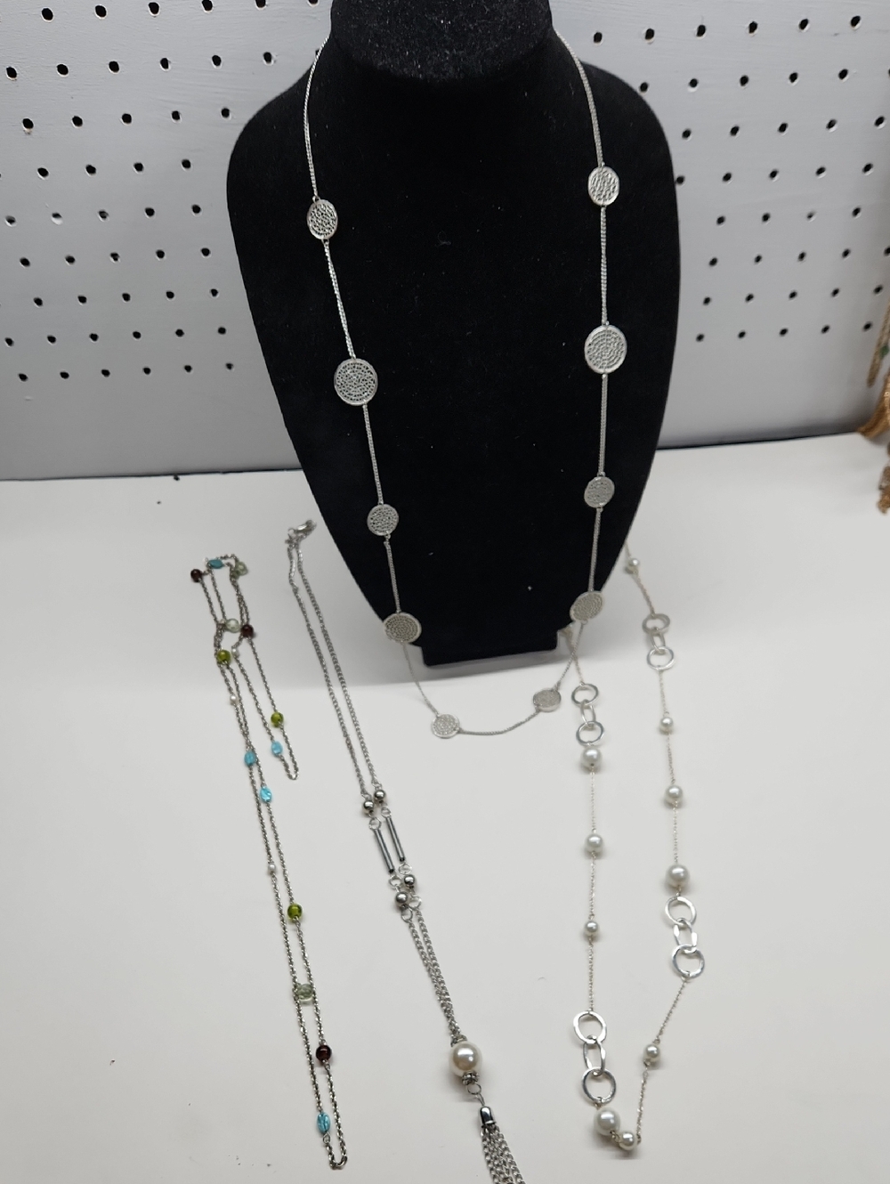 Silver-tone Long Necklace Bundle